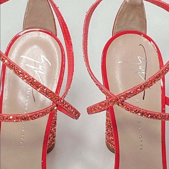 Giuseppe Zanotti Block-Heel Glitter Sandals size 38 - Picture 8 of 12